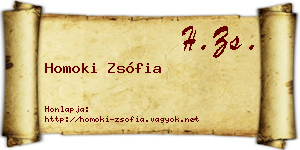 Homoki Zsófia névjegykártya